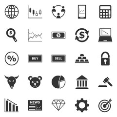 Forex icons on white background