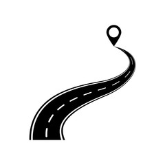 way of car with pointer, vector illustration