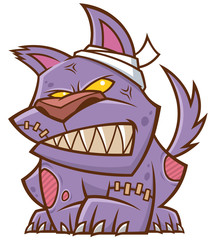 Vector illustration of Cartoon Dog zombie
