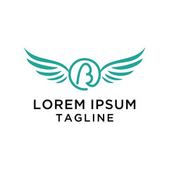 Angel with B Abstract Logo Design Template