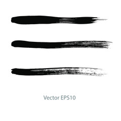 black brush stroke stripes. vector illustration