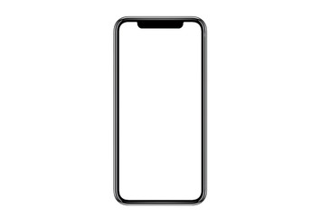 Smartphone similar to iphone 11 pro max with blank white screen for Infographic Global Business Marketing Plan , mockup model similar to iPhonex isolated Background of ai digital investment economy.