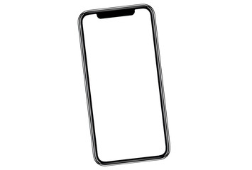 Smartphone similar to iphone 11 pro max with blank white screen for Infographic Global Business Marketing Plan , mockup model similar to iPhonex isolated Background of ai digital investment economy.