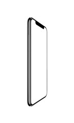 Smartphone similar to iphone 11 pro max with blank white screen for Infographic Global Business Marketing Plan , mockup model similar to iPhonex isolated Background of ai digital investment economy.