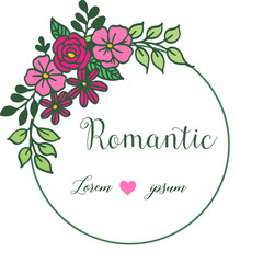 Abstract card romantic background, with pattern of pink flower frame elegant. Vector
