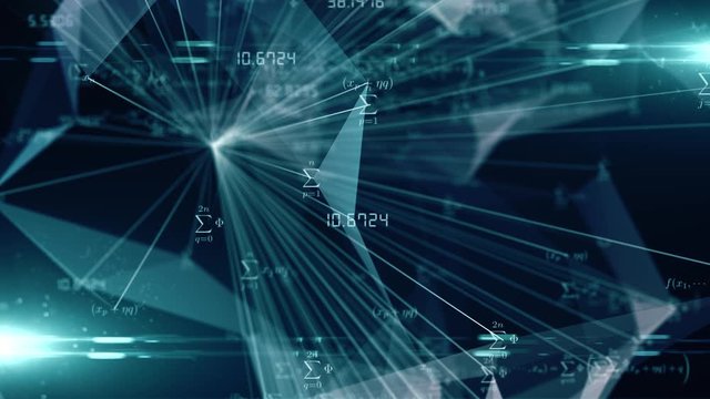 Mathematics and physics formula calculation in abstract digital space