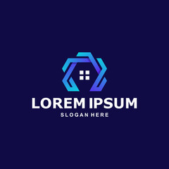 Hexagonal Home Logo Template