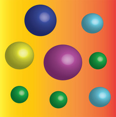 set of colorful Christmas balls on a bright background