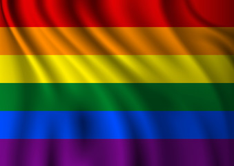 Waving LGBT rainbow flag texture abstract background vector illustration