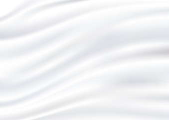 White wavy cloth texture abstract background vector illustration