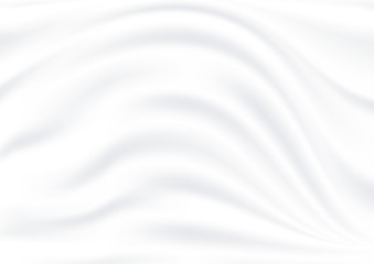 White wavy cloth texture abstract background vector illustration