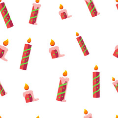 christmas day seamless pattern fun vector candle