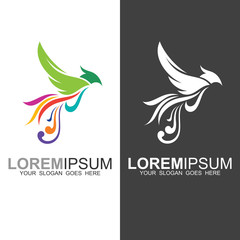 phoenix logo template, eagle logo vector, bird and design illustration