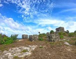 View of with blue sky in Mexico Tulum