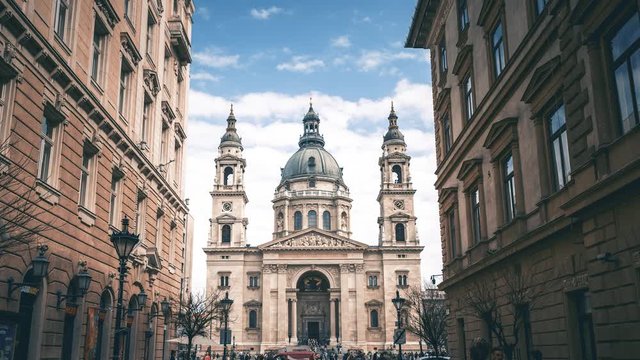Hungarian basilica in Budapest, hyperlapse video with vertigo effect.