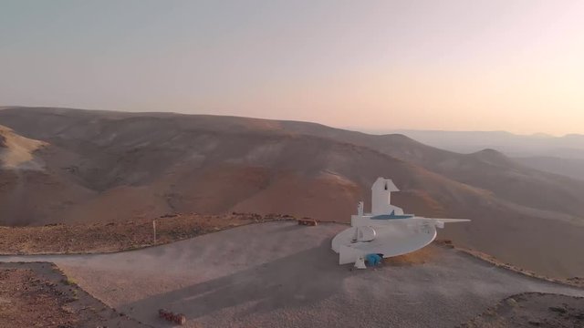 Aerial view of Massada desert in Israel
