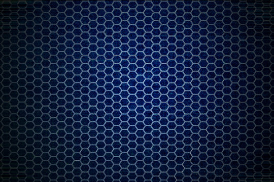 hexagon steel blue background