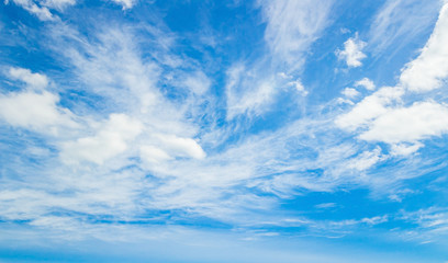 Beauty white cloud and clear blue sky in sunny day texture background