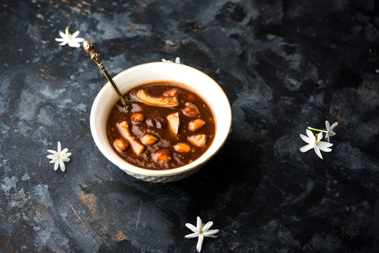 ambrosia or Panchamrit or Panchamrut or Panchamrutham or Panchamrutha is a sweet and sour food offered in prayers or puja to hindu Deity or gods