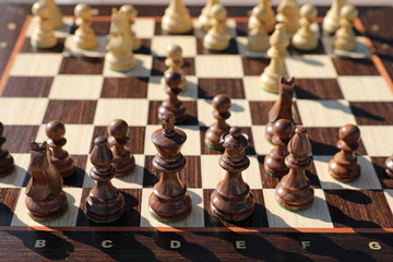 Chess Board with pieces during the match