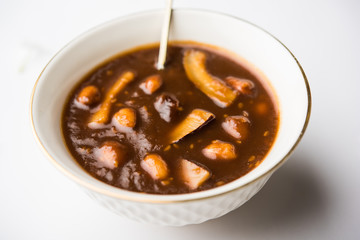 ambrosia or Panchamrit or Panchamrut or Panchamrutham or Panchamrutha is a sweet and sour food offered in prayers or puja to hindu Deity or gods