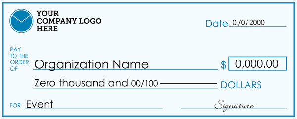 Presentation Check Template | Giant / Large Donor Check for Business