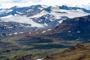 Mountaintop glaciers in Kluane National Park, Yukon, Canada