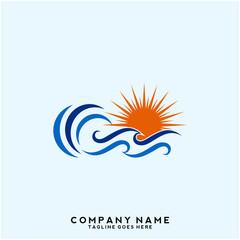 Water wave Logo Template