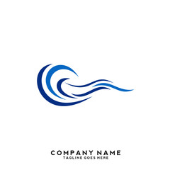 Fototapeta premium Water wave Logo Template