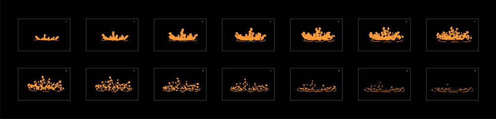 Sprite sheet of water drop. liquid drop effect. Animation liquid effect for cartoon, game, animation or something else.