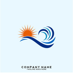 Obraz premium Water wave Logo Template