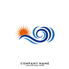 Obraz premium Water wave Logo Template
