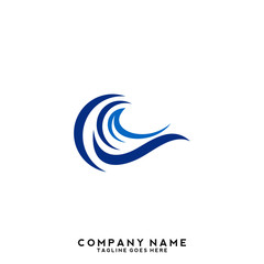 Fototapeta premium Water wave Logo Template