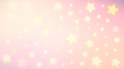 Abstract kawaii Cloudy Colorful Sky and Stars background. Soft gradient pastel Comic graphic. Concept for wedding card design or presentation