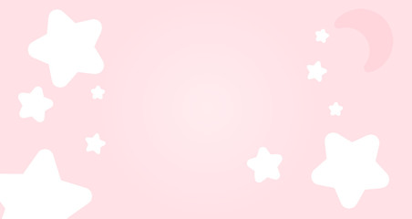 Abstract kawaii Cloudy Colorful Sky and Stars background. Soft gradient pastel Comic graphic. Concept for wedding card design or presentation