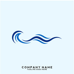 Naklejka premium Water wave Logo Template