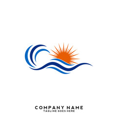 Obraz premium Water wave Logo Template