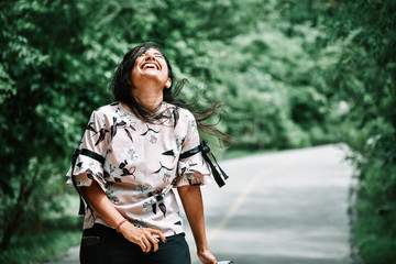 Portrait of an Indian girl looking away from the camera