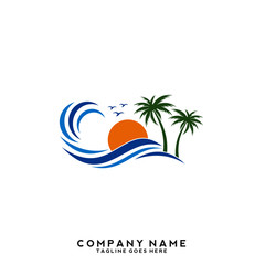 Water wave Logo Template