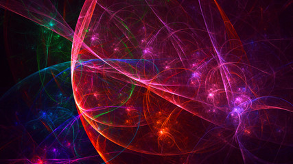 3D rendering multicolored abstract fractal