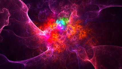 3D rendering multicolored abstract fractal