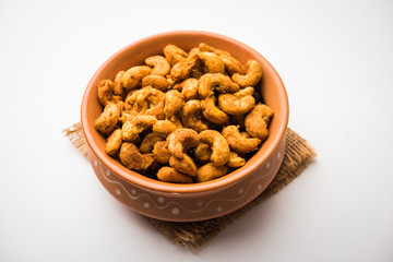 Kaju Pakoda/pakora OR Cashew Nut Fritters or bhajji, is a tasty snack from India, served as Chakna