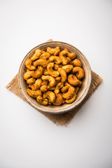 Kaju Pakoda/pakora OR Cashew Nut Fritters or bhajji, is a tasty snack from India, served as Chakna