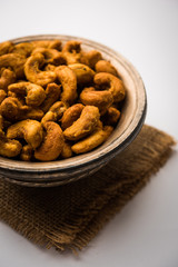 Kaju Pakoda/pakora OR Cashew Nut Fritters or bhajji, is a tasty snack from India, served as Chakna