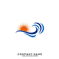 Obraz premium Water wave Logo Template
