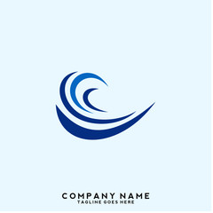 Naklejka premium Water wave Logo Template