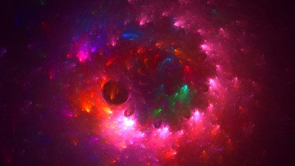 3D rendering multicolored abstract fractal