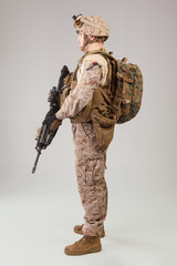 United States Army  marines ranger with assault rifle