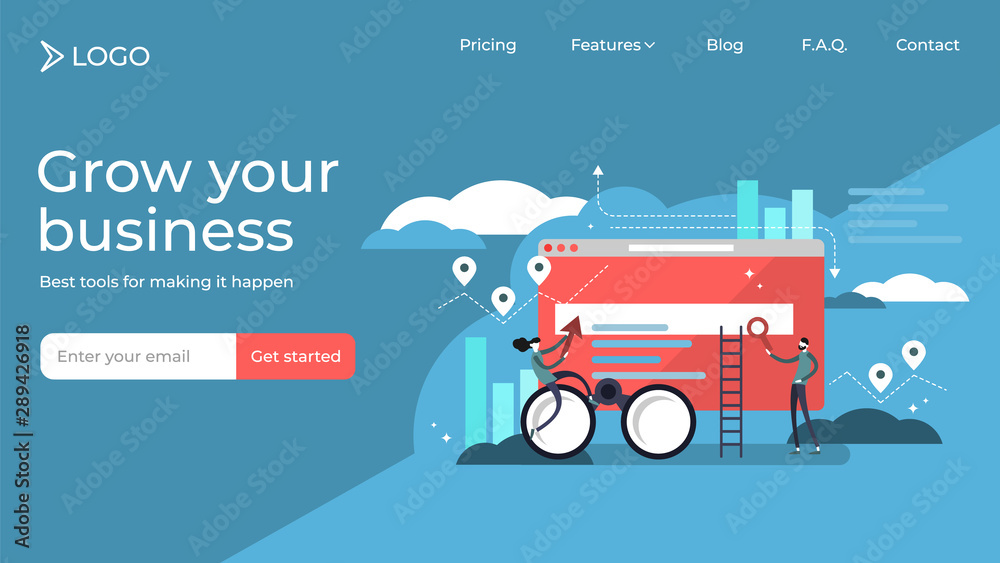 Canvas Prints search results tiny person vector illustration landing page template design