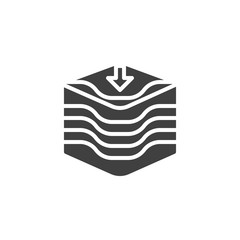 Comfort sleep mattress vector icon. filled flat sign for mobile concept and web design. Orthopedic Mattress layers glyph icon. Symbol, logo illustration. Vector graphics